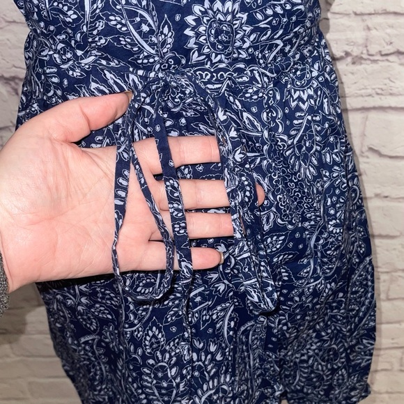 Madewell Women's Paisley Floral Short Sleeve Cotton Wrap Dress Bengali Indigo S - Picture 4 of 5